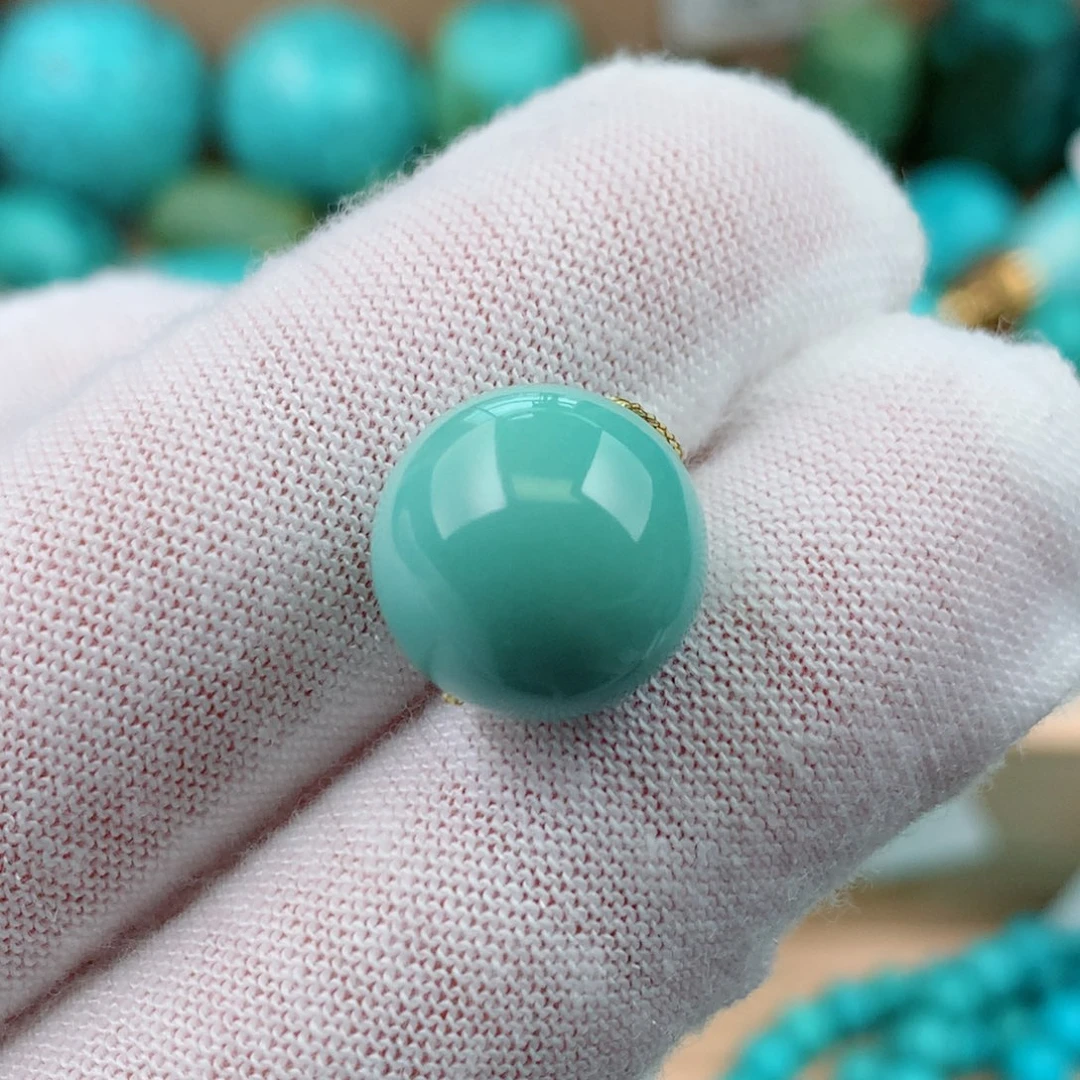 未镶嵌绿松石珠宝奇石12.2mm