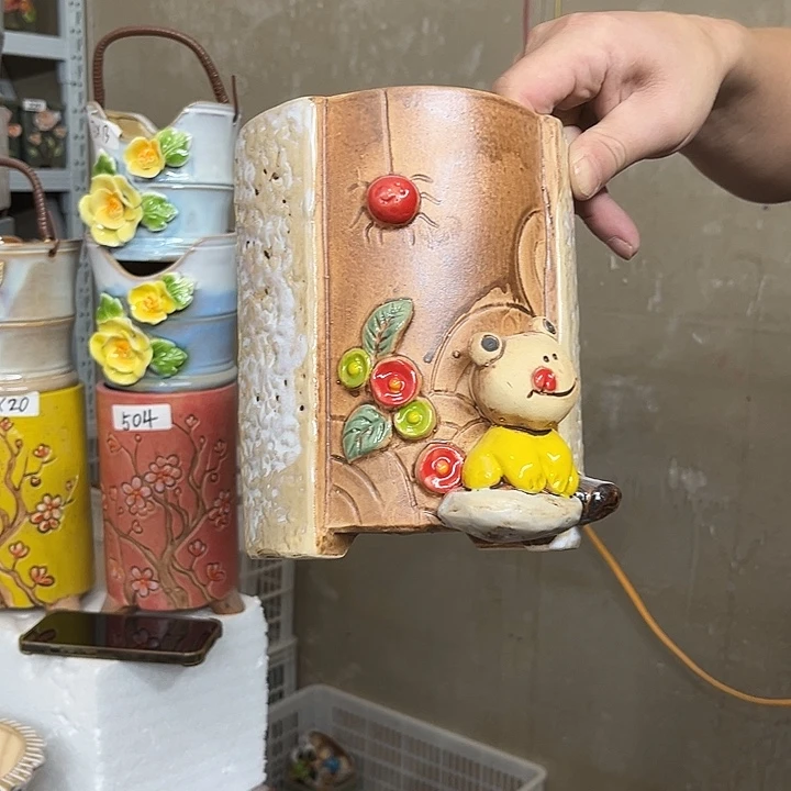 紫砂花盆粗陶材质多肉花盆