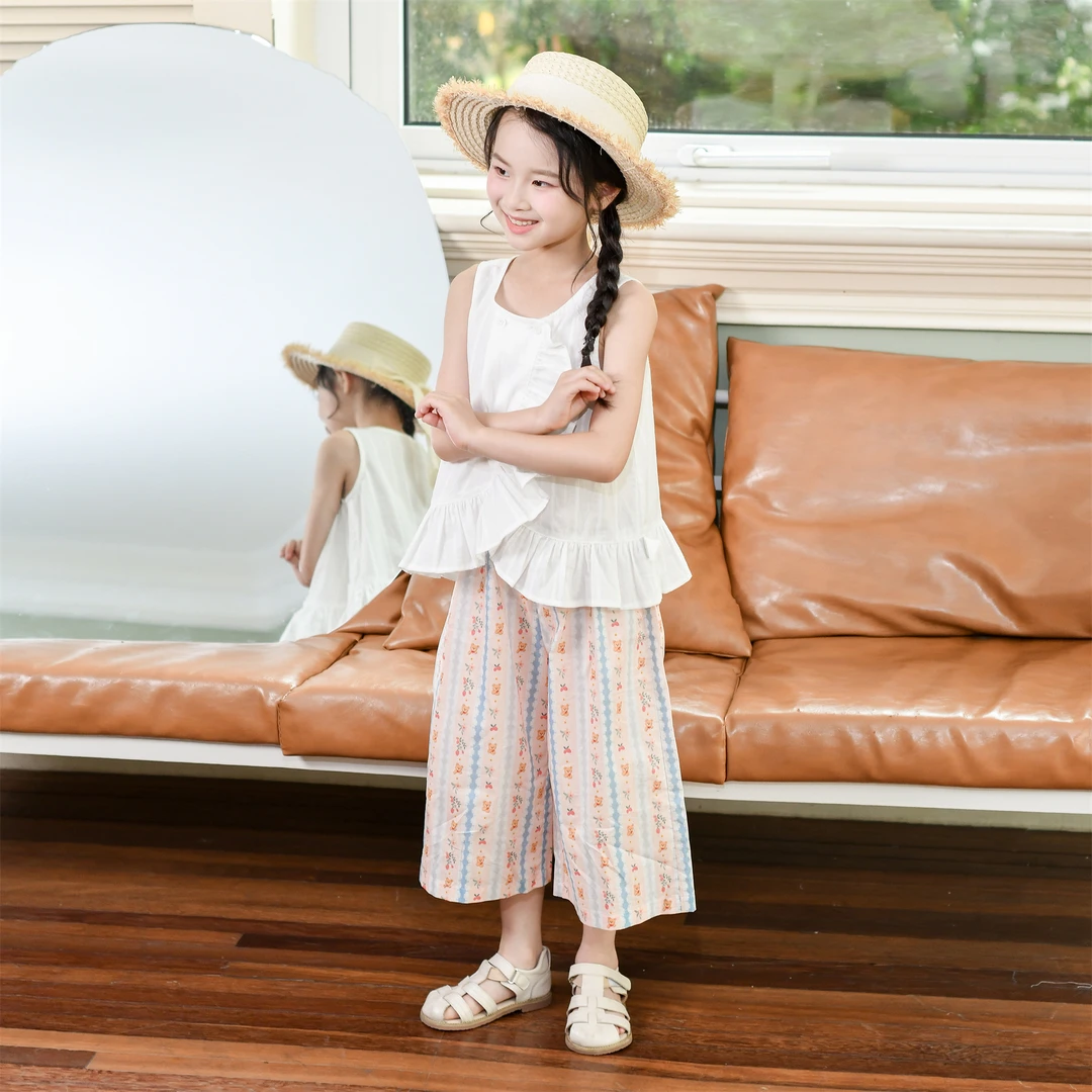 【川岛少女】童装夏天时尚背心长裤两件套33224021
