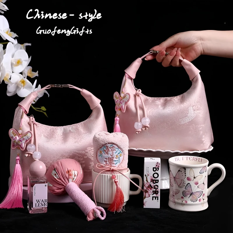 马克杯套装水杯手提袋礼盒送女友伴手礼伴娘结婚高档家用礼物小众