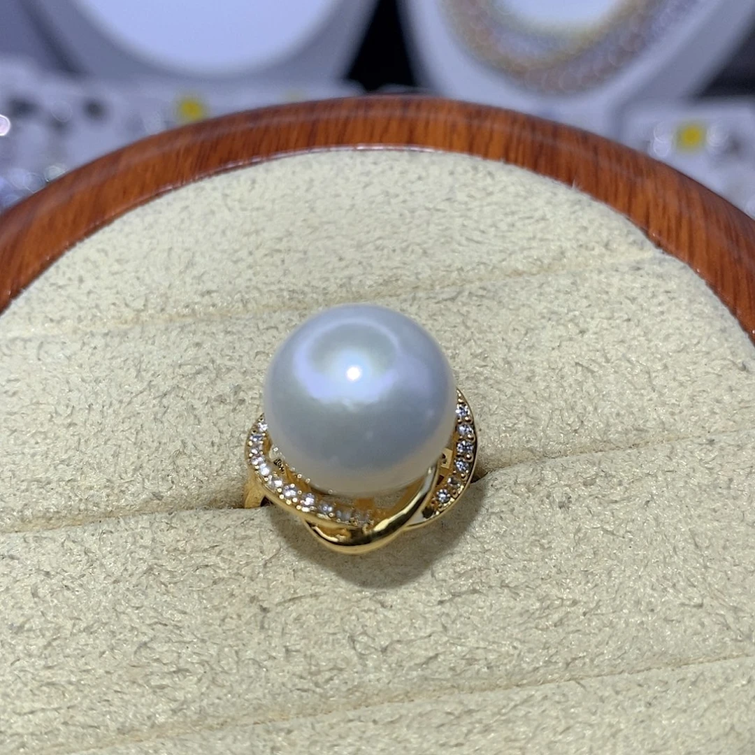 合金戒指淡水珍珠