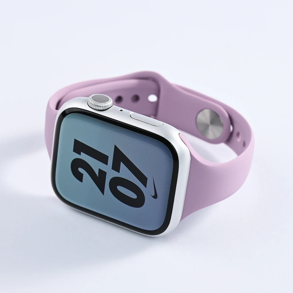 适用applewatch10表带iwatch9苹果S10手表硅胶女生夏腕带小蛮腰细