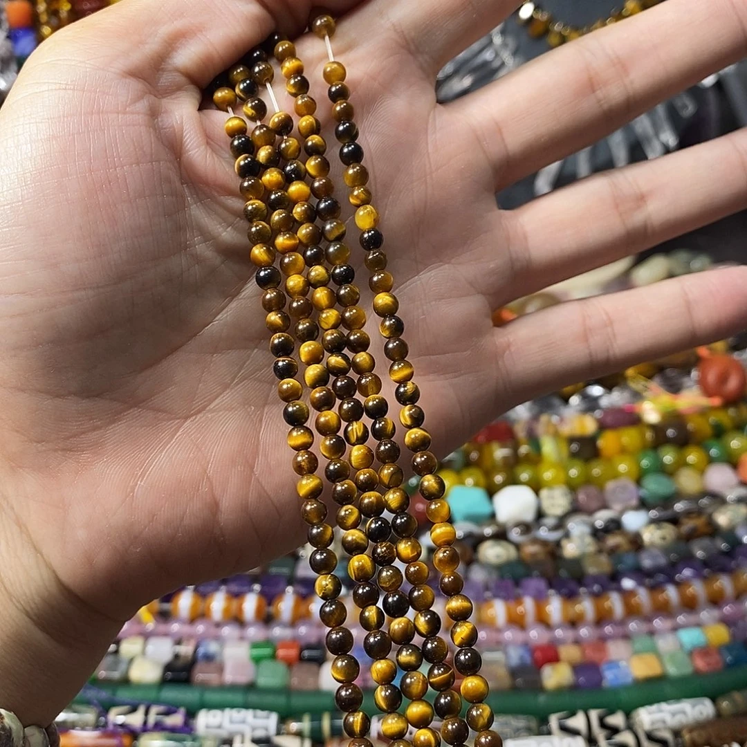 石英质玉未镶嵌，A品黄虎眼4mm，