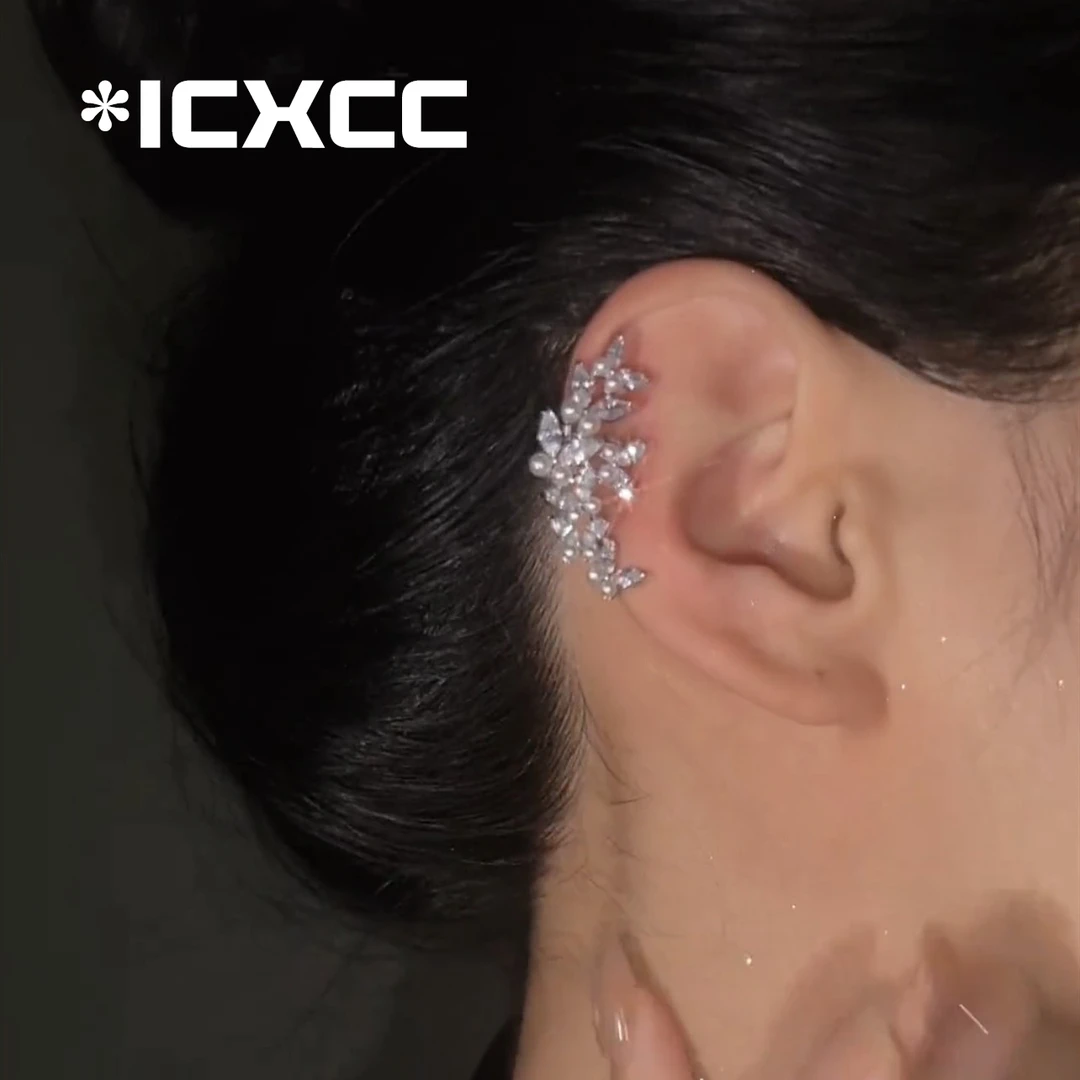 铜合金耳饰 锆石蝴蝶珍珠耳骨夹无耳洞女高级感轻奢小众耳夹精致