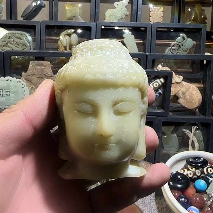 慢***忘石材工艺品摆件佛头