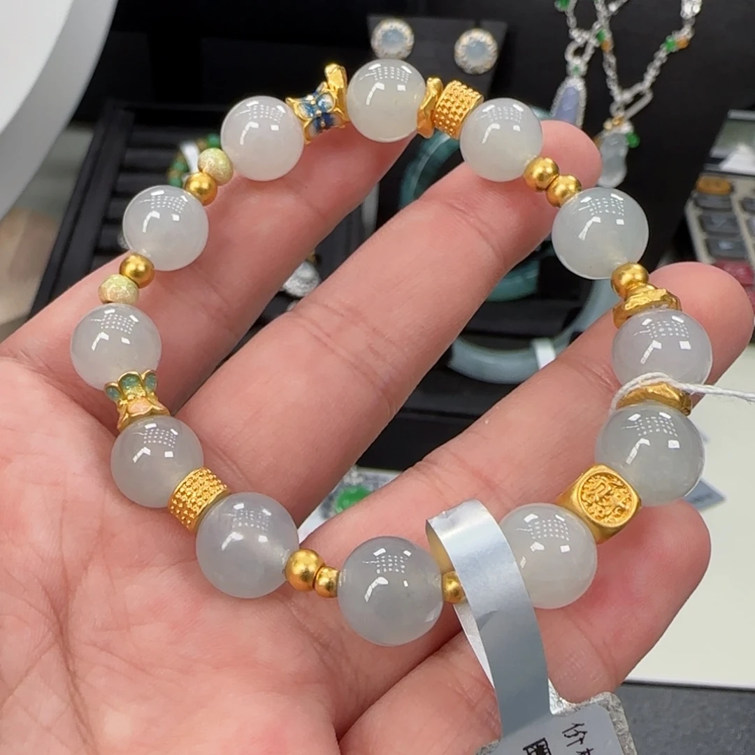 吊坠(不含链)足金镶嵌翡翠