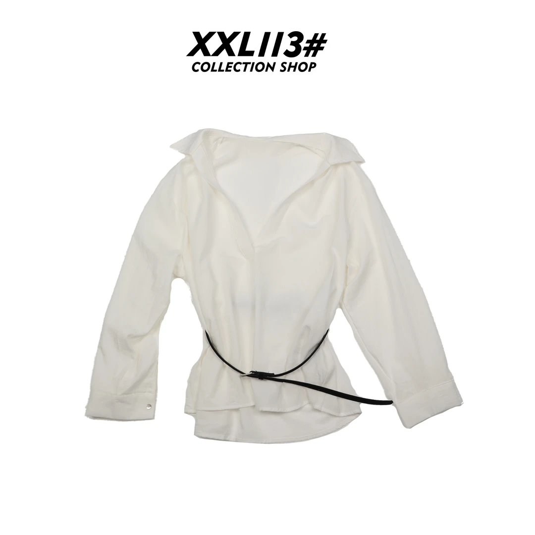 113* CENTRALIZED SHOPV领冬季常规秋季轻职风长袖衬衫X5F06G6614