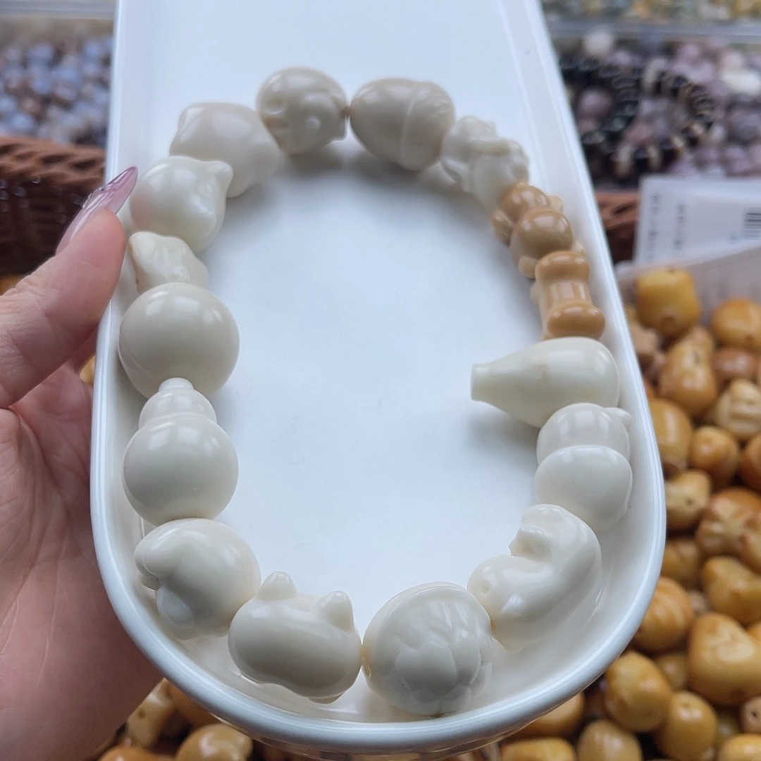 白玉菩提吊坠b微瑕22-28mm/5+1颗