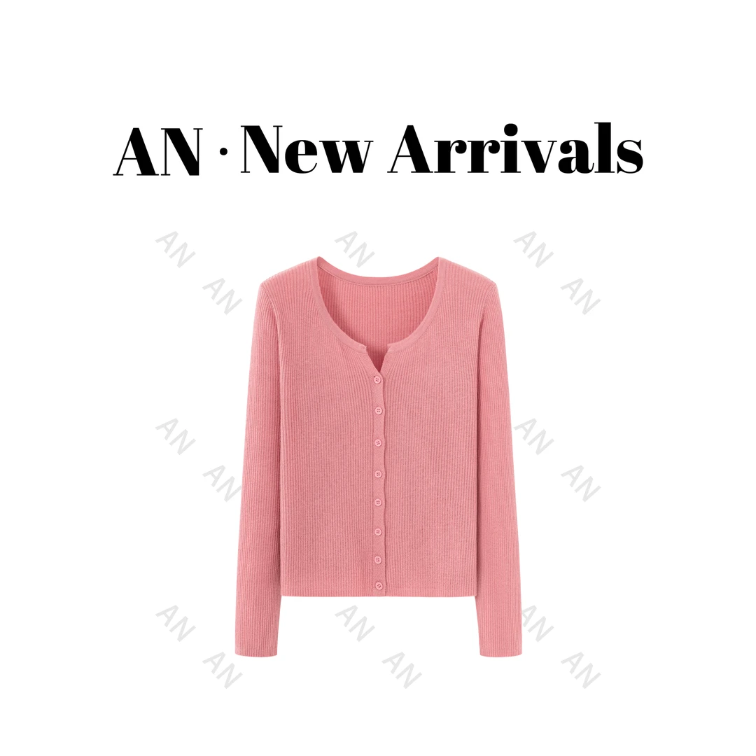 A3268新款时尚百搭韩系减龄显瘦纯色绵羊绒针织开衫上衣