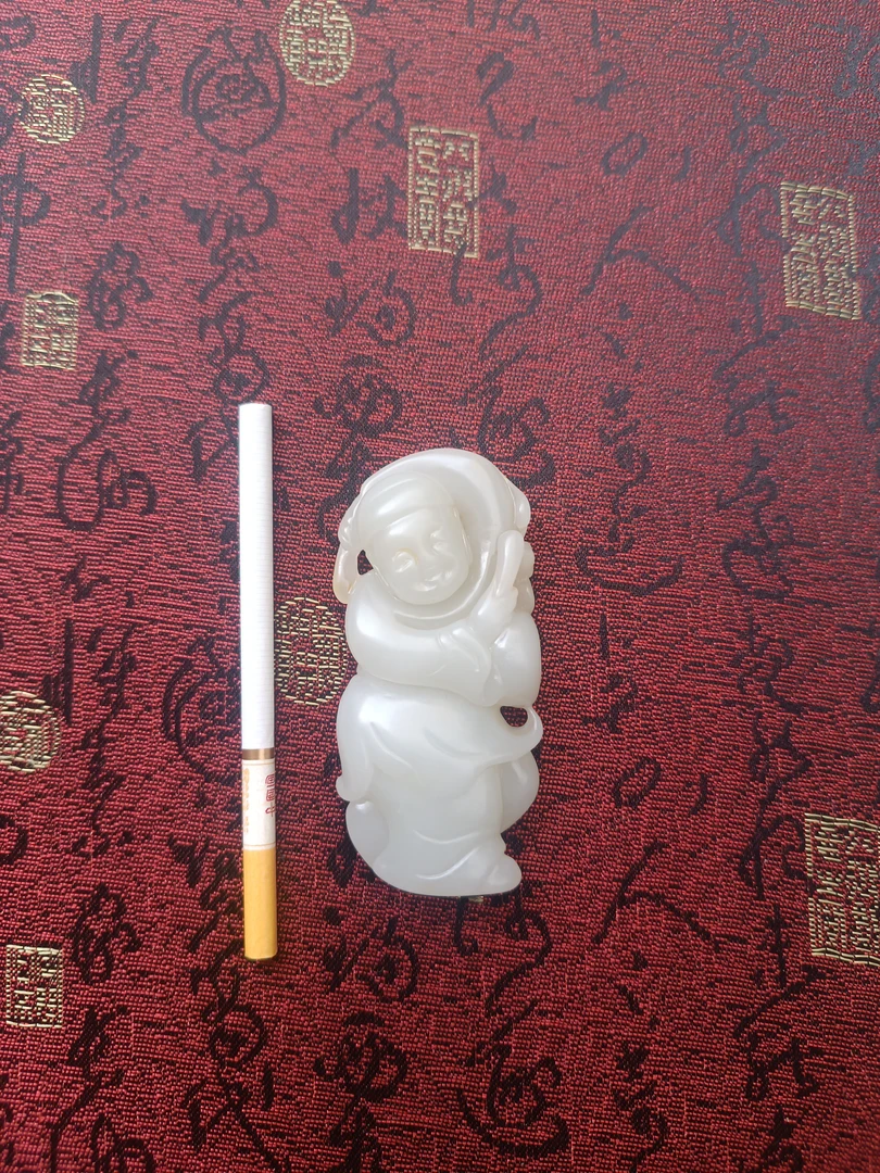 精品和田玉童子击鼓