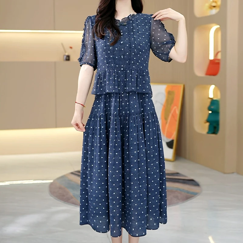 夏季新款百搭气质时尚中长款连衣裙【622#】