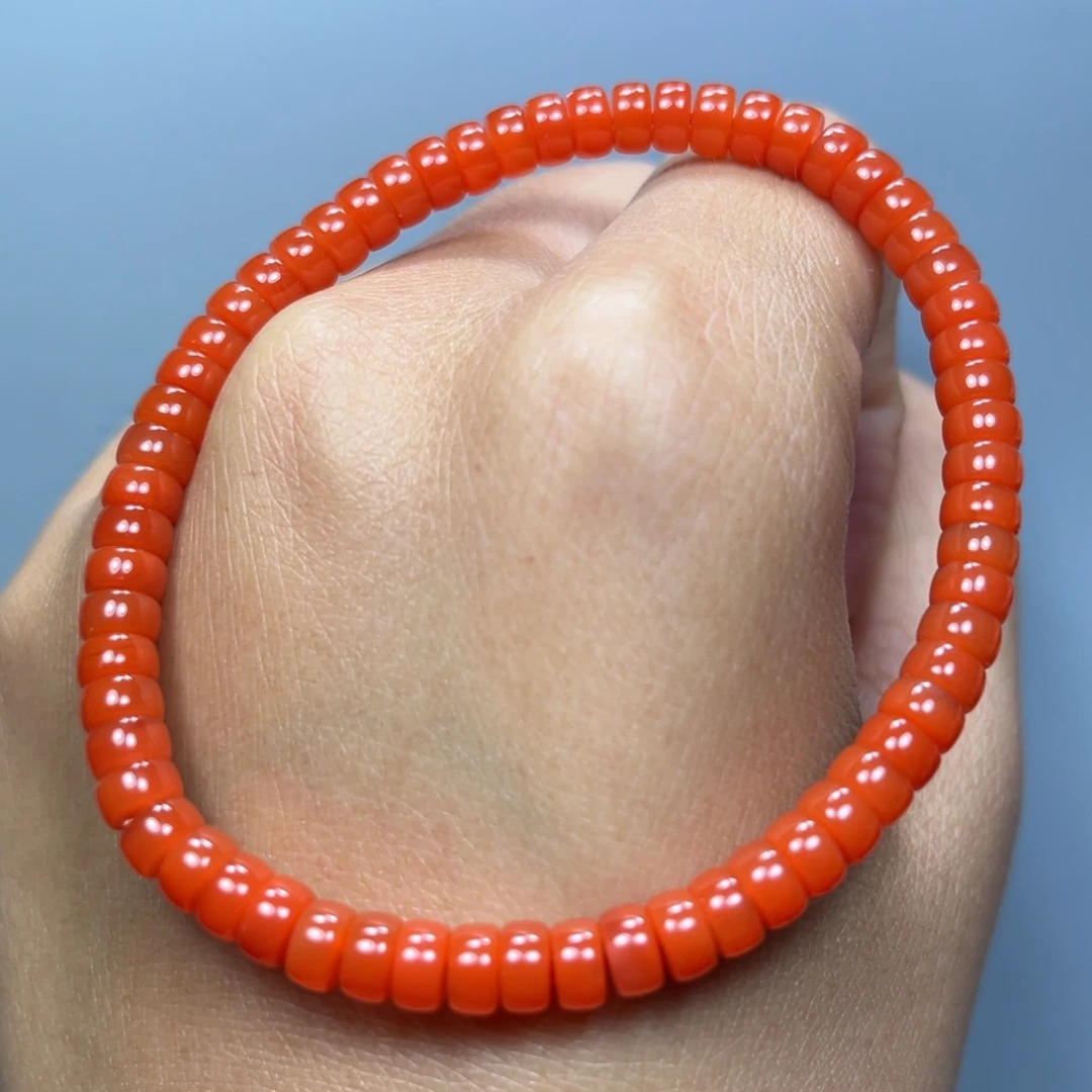 南红玛瑙柿子红药片5mm未镶嵌