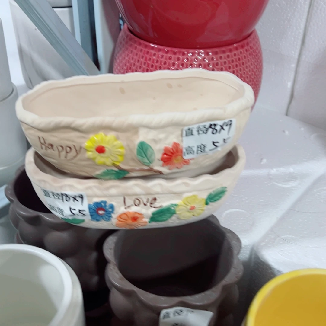 有孔，陶瓷花盆满10米包邮发货