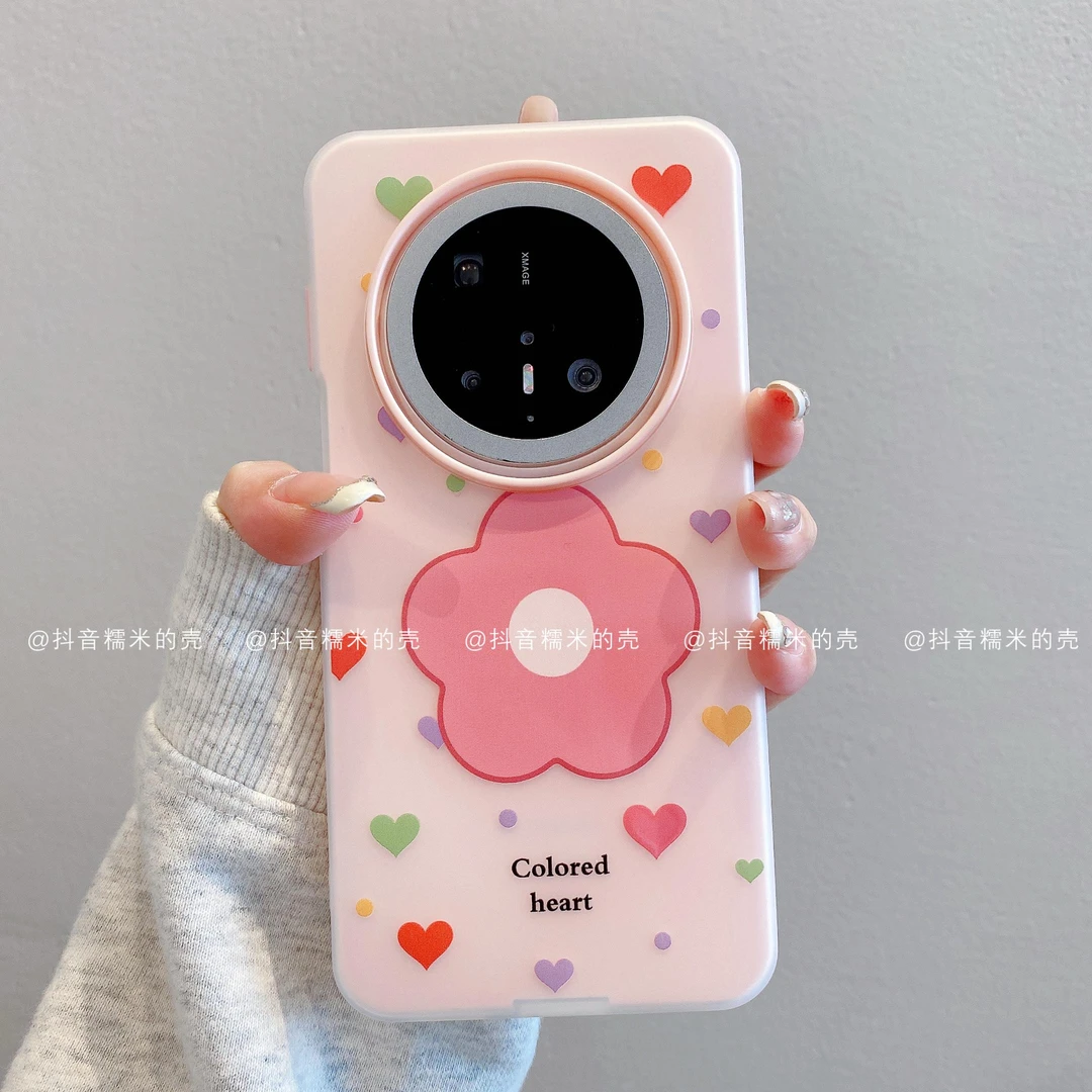 （华为mate系列）果冻壳适用华为mate70pro/mate60彩心花朵潮手机壳