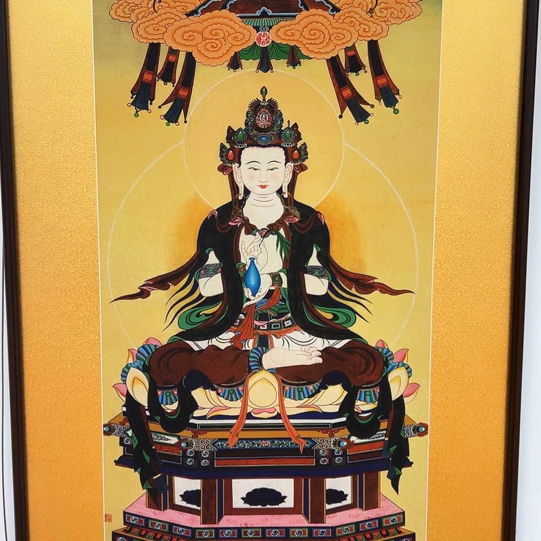 卷轴画唐卡带框子
