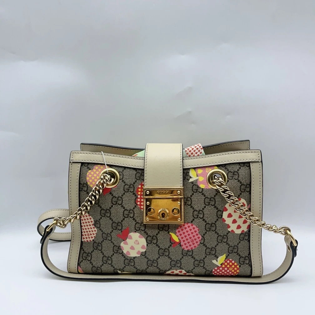 95新 GUCCI/古驰 苹果老花PADLOCK单肩包 1272 0825