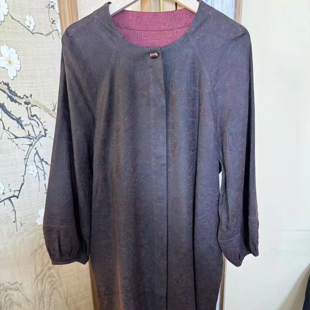 洋 新中式 柞蚕丝风衣裙 17124