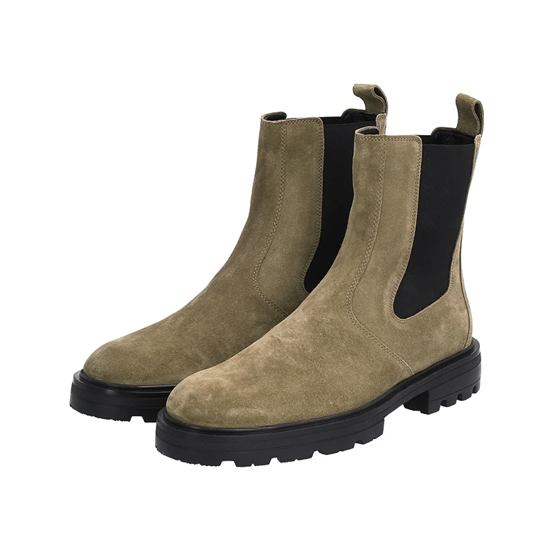 未使用 HOGAN 男士厚底切尔西靴子短靴HXM6730FM60BYE