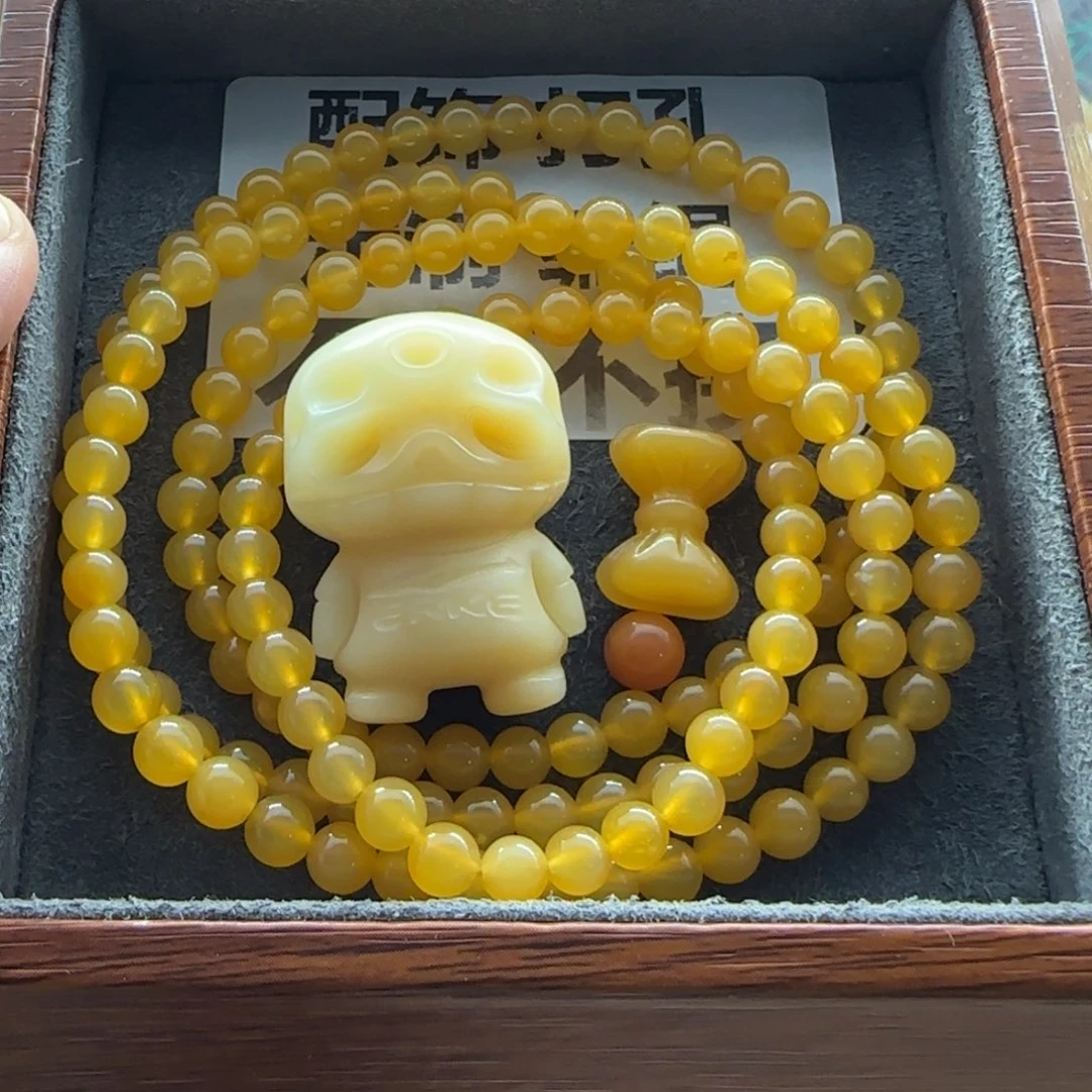 石英质玉（缅黄）手串未镶嵌短*