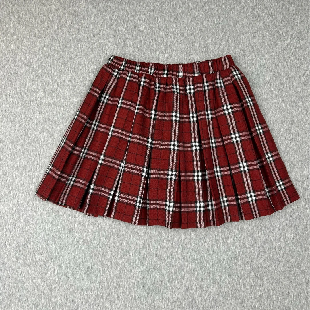 春夏女韩版气质经典款学院风复古格纹半身裙红色格子夏季夏装格裙