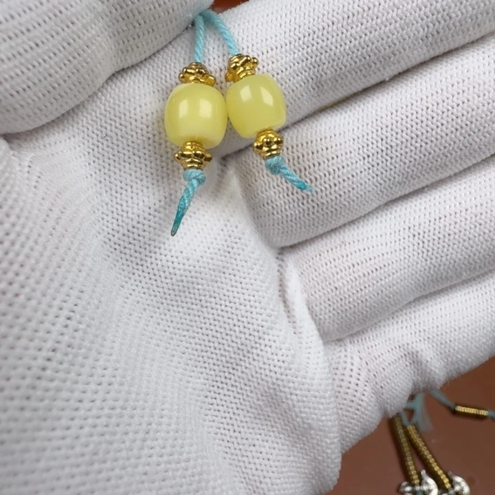 合成碳硅石铜合金文玩配饰蜜小辣弟子珠套