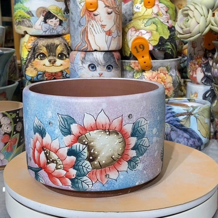 红陶景德镇艺术手绘作品