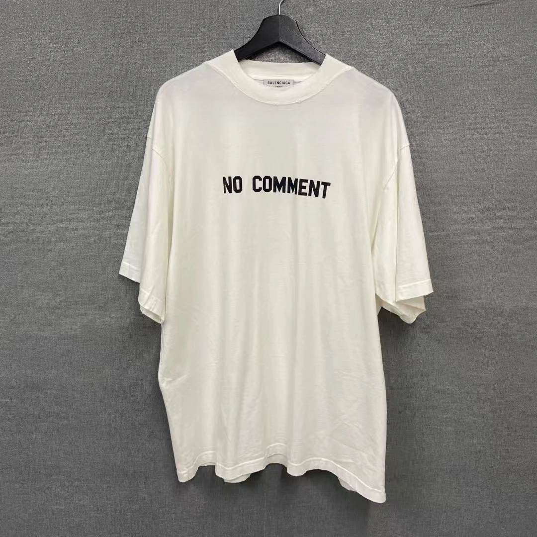 99新 Balenciaga/巴黎世家 异型领口做旧短袖T恤XXS码