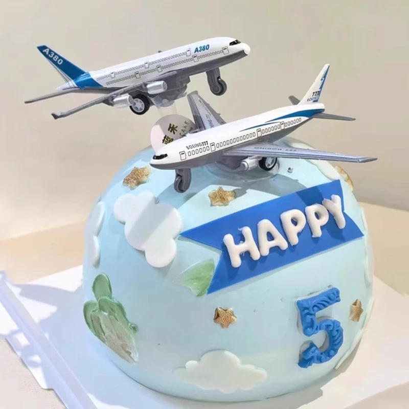 烘焙飞机模型客机61儿童节毕业季蛋糕装饰航空模型摆件生日插件