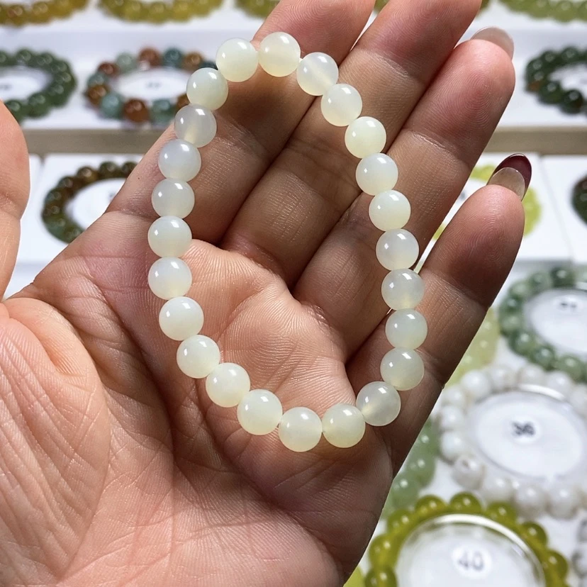 【闪购商品】未镶嵌蛇纹石玉手链卡8