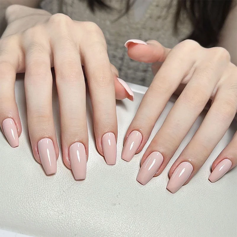 皮皮粉甲油胶纯色秋冬新款温柔显白皮粉色甲油胶流行色美甲款式