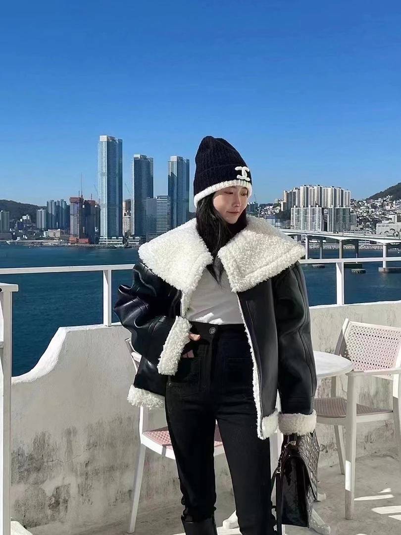 misszhang大领外套皮毛一体
