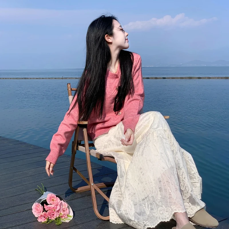 简约版通勤时尚套装显瘦时尚裙子长裙中长款气质温柔风上衣两件套