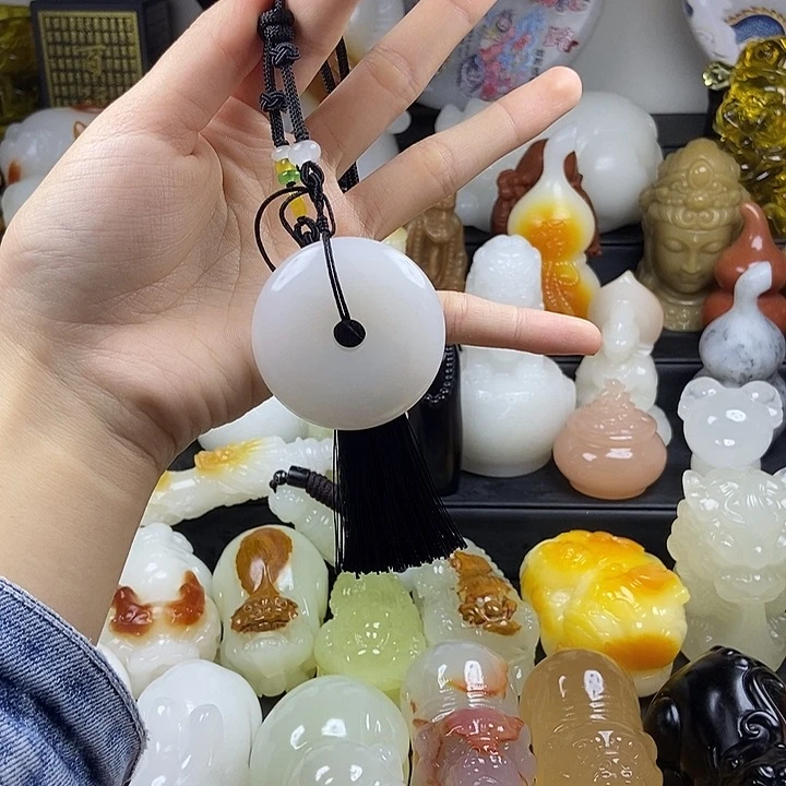 无花朵原石雕刻把件
