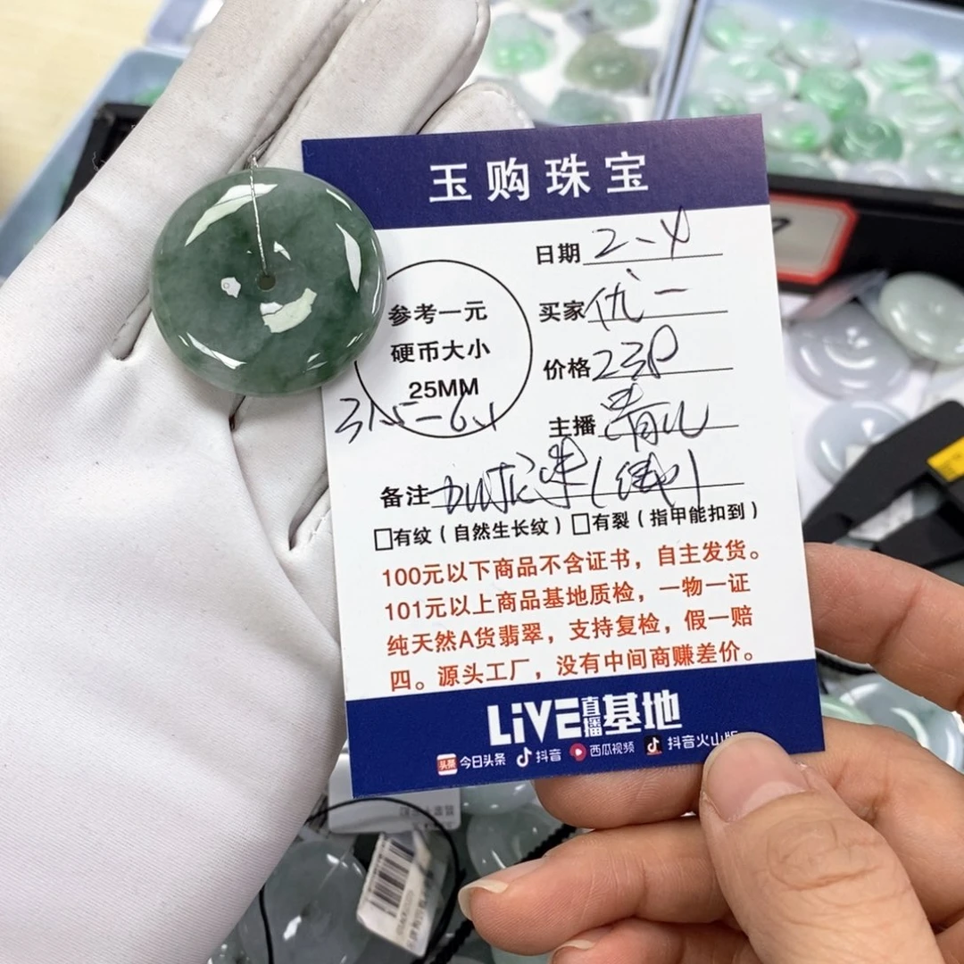 翡翠颈饰未镶嵌优****)平安扣