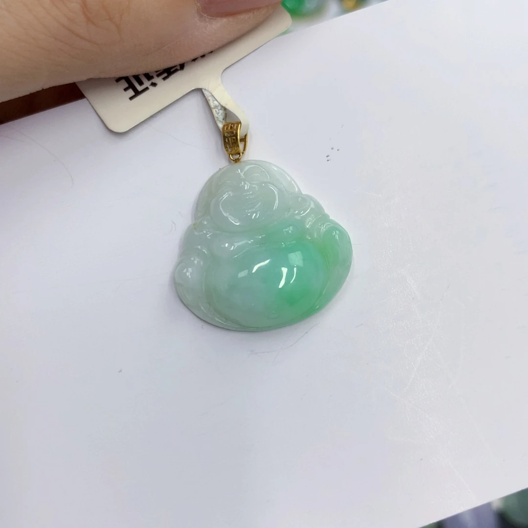 颈饰18K金镶嵌翡翠翡翠