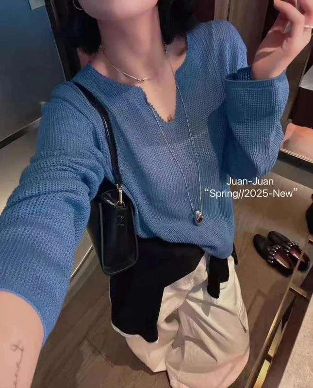 镂空针织衫长袖上衣80676D16