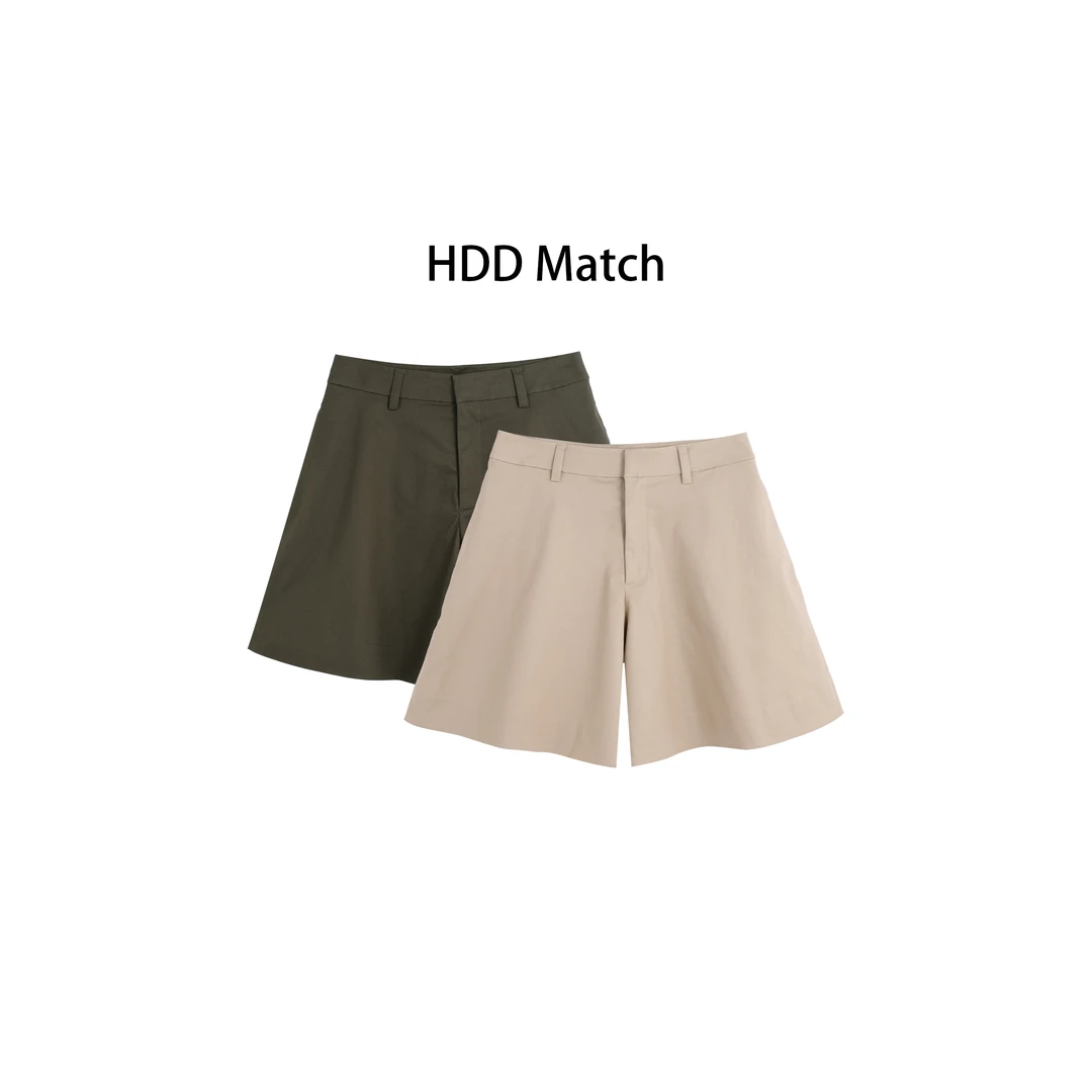 HDD "半夏温度" 棉 夏季女款纯色干净百搭气质短裤  Y8198