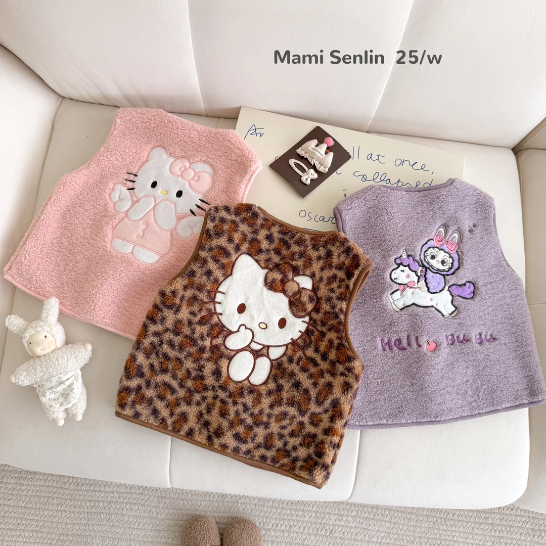 【现货】妈咪森林童装2025年女童冬装加绒加厚马甲 254-MMSL-254004
