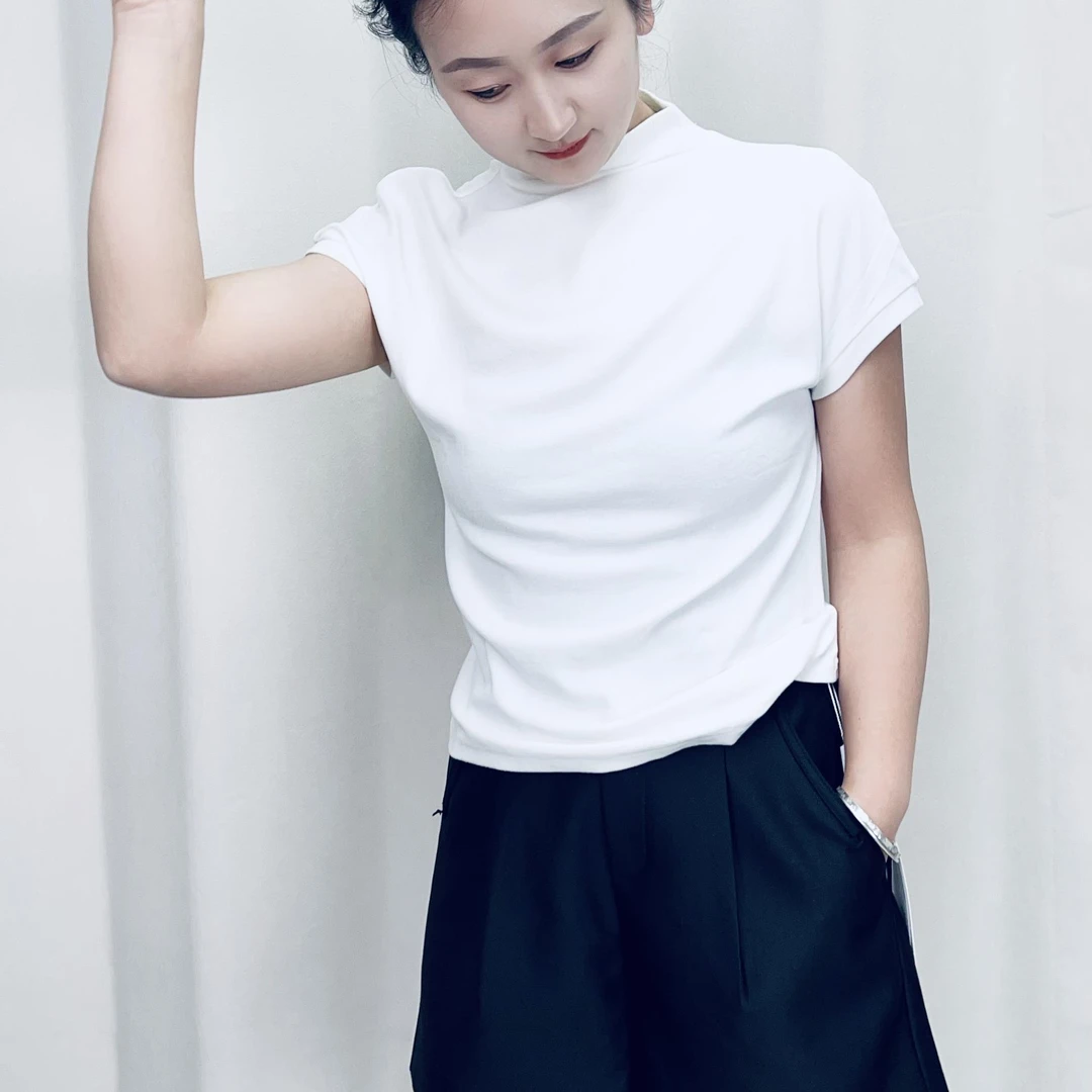 邻家集品/时尚休闲打底衫/82433101/修身/半袖/修身/运动/白色