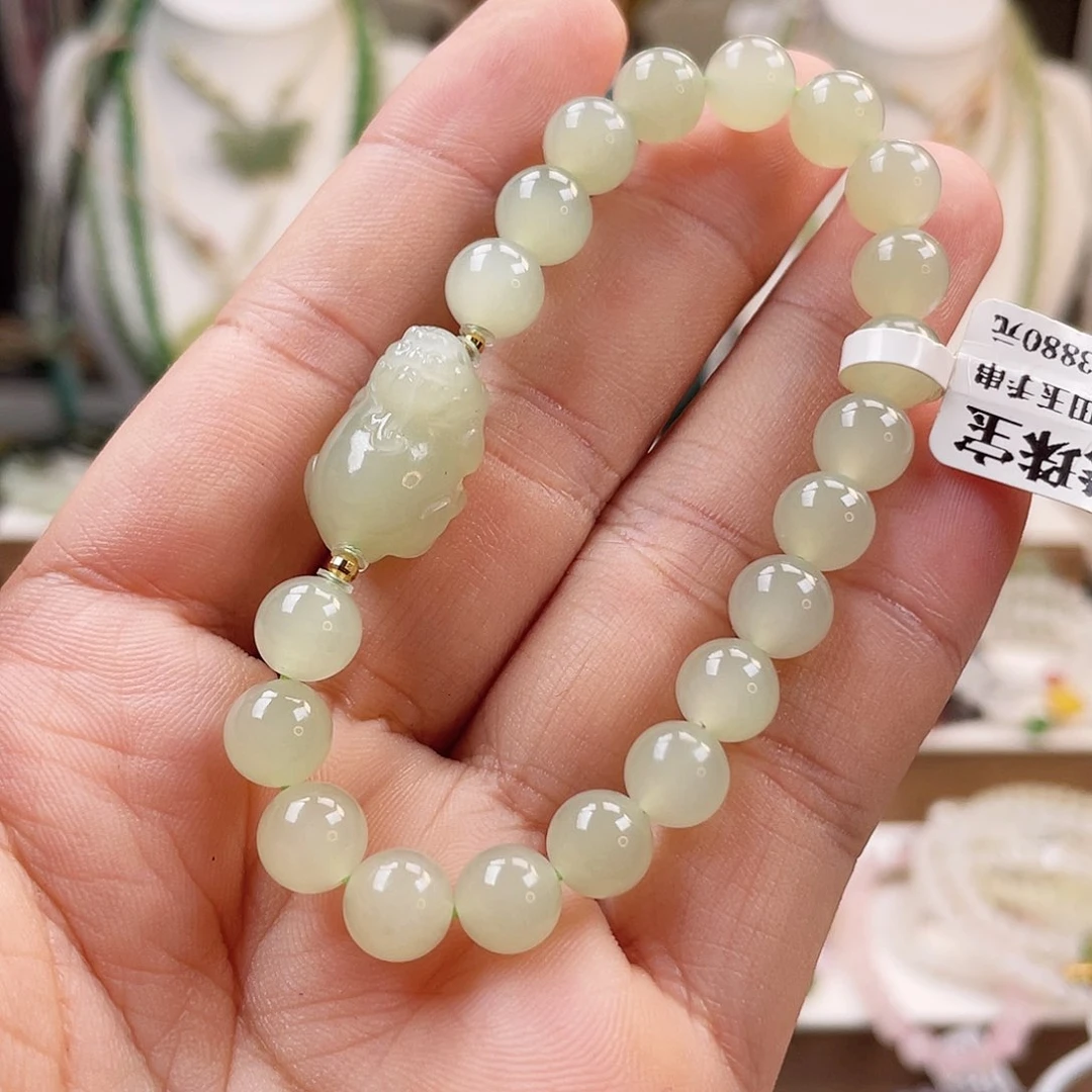 18K金镶嵌手链和田玉8