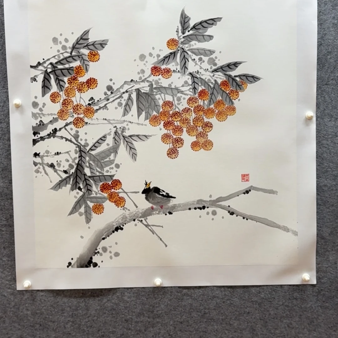国画四尺斗方作品花鸟