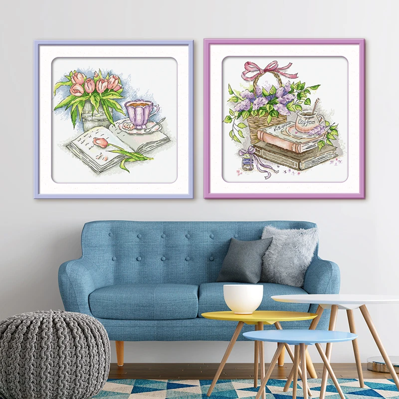 ks十字绣书香一/二新款客厅卧室自己绣手工棉线线绣套件