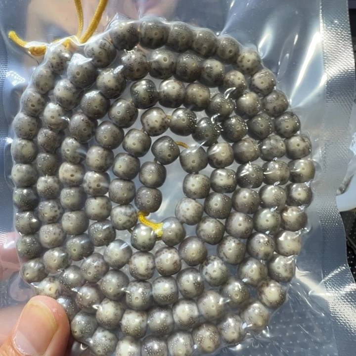 星月菩提吊坠奶奶灰灵玉10×9老型108颗0919