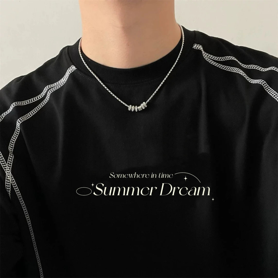 钛钢项链 气质男休闲冷淡风日韩情侣ins拼接小众设计感百搭锁骨链