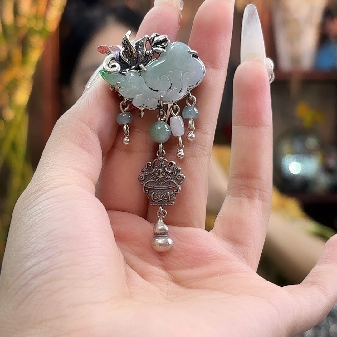 翡翠银S925镶嵌戒指