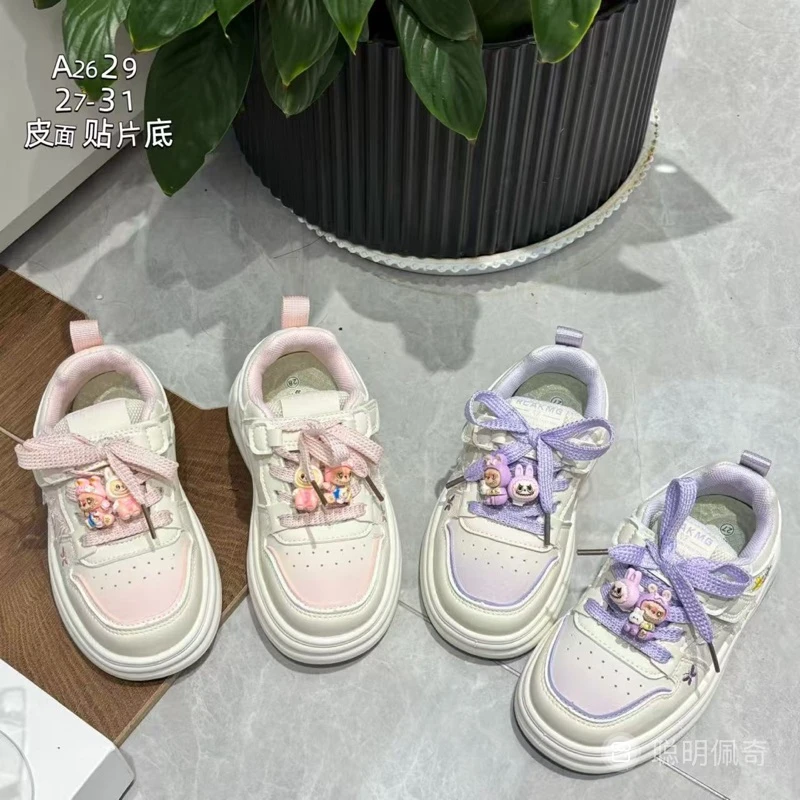 公主风春秋透气韩版女板鞋鞋子休闲鞋皮面运动鞋