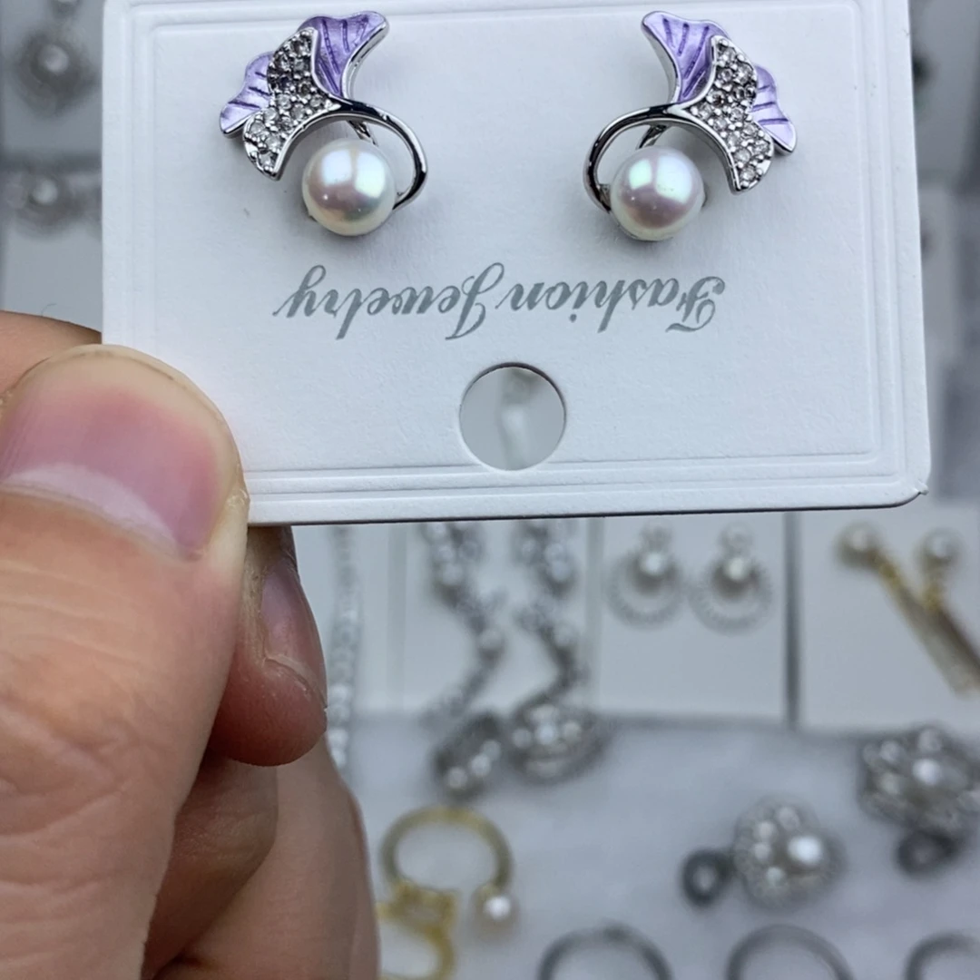 淡水珍珠耳坠未镶嵌