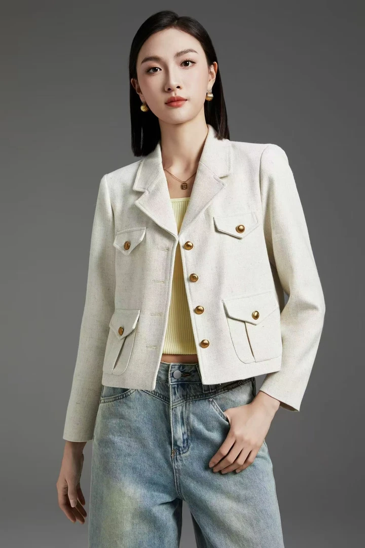 新款西装领小香风外套8020