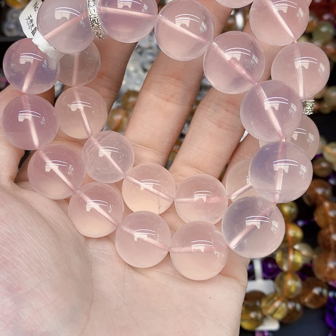 水晶手串未镶嵌31粉水晶16mm多样性发其一