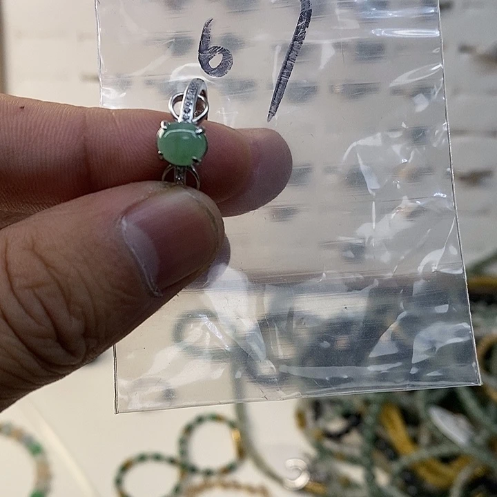 银S925镀金镶嵌戒指翡翠戒指